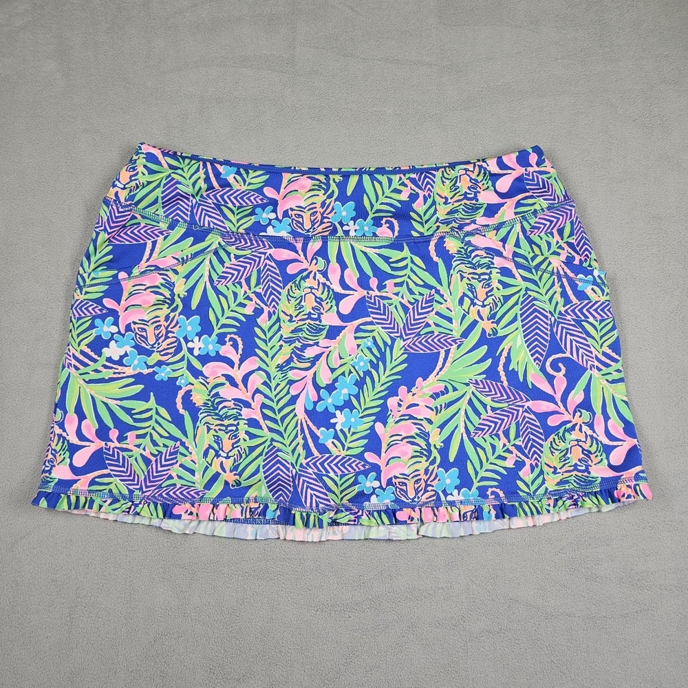 Lilly Pulitzer Luxletic Anika Skort Size L UPF 50+ How You Like Me Prowl Tiger